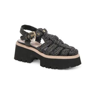 NWOB DOLCE VITA  Lasly Platform Fisherman Sandals - Onyx Knit, Sz 8.5, $140